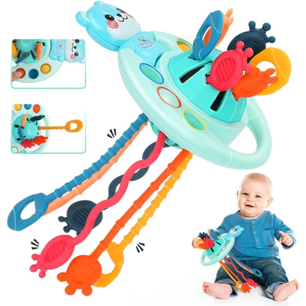 Kids Dog Silicone Pull String Sensory Toy